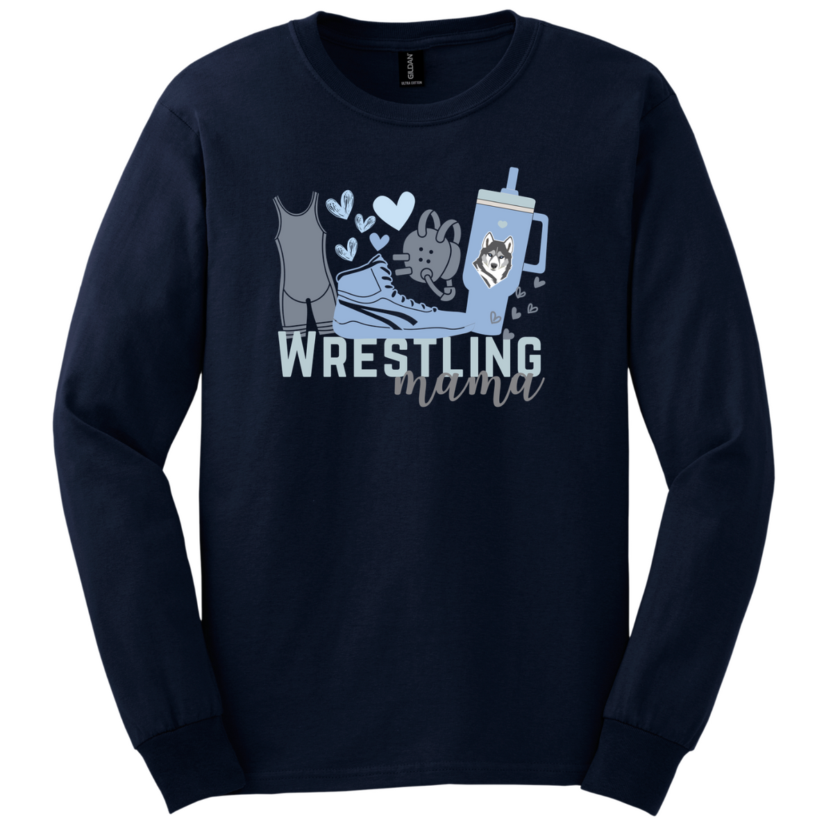 Wrestling Mama Husky Logo Doodles