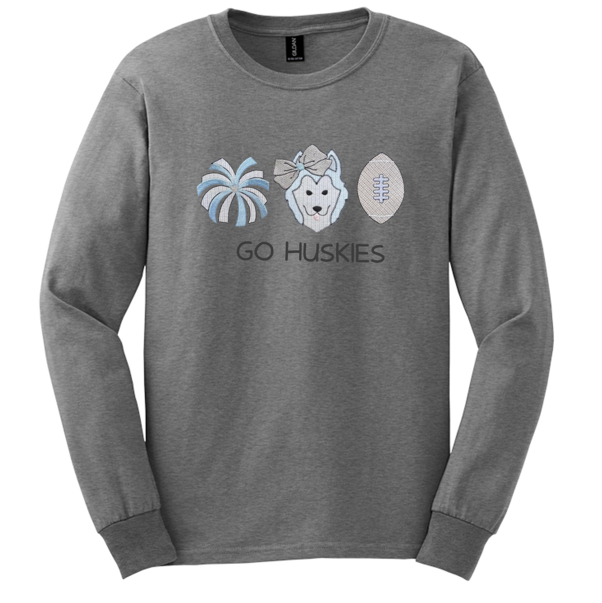 Embroidered Adult Husky Football Cheer