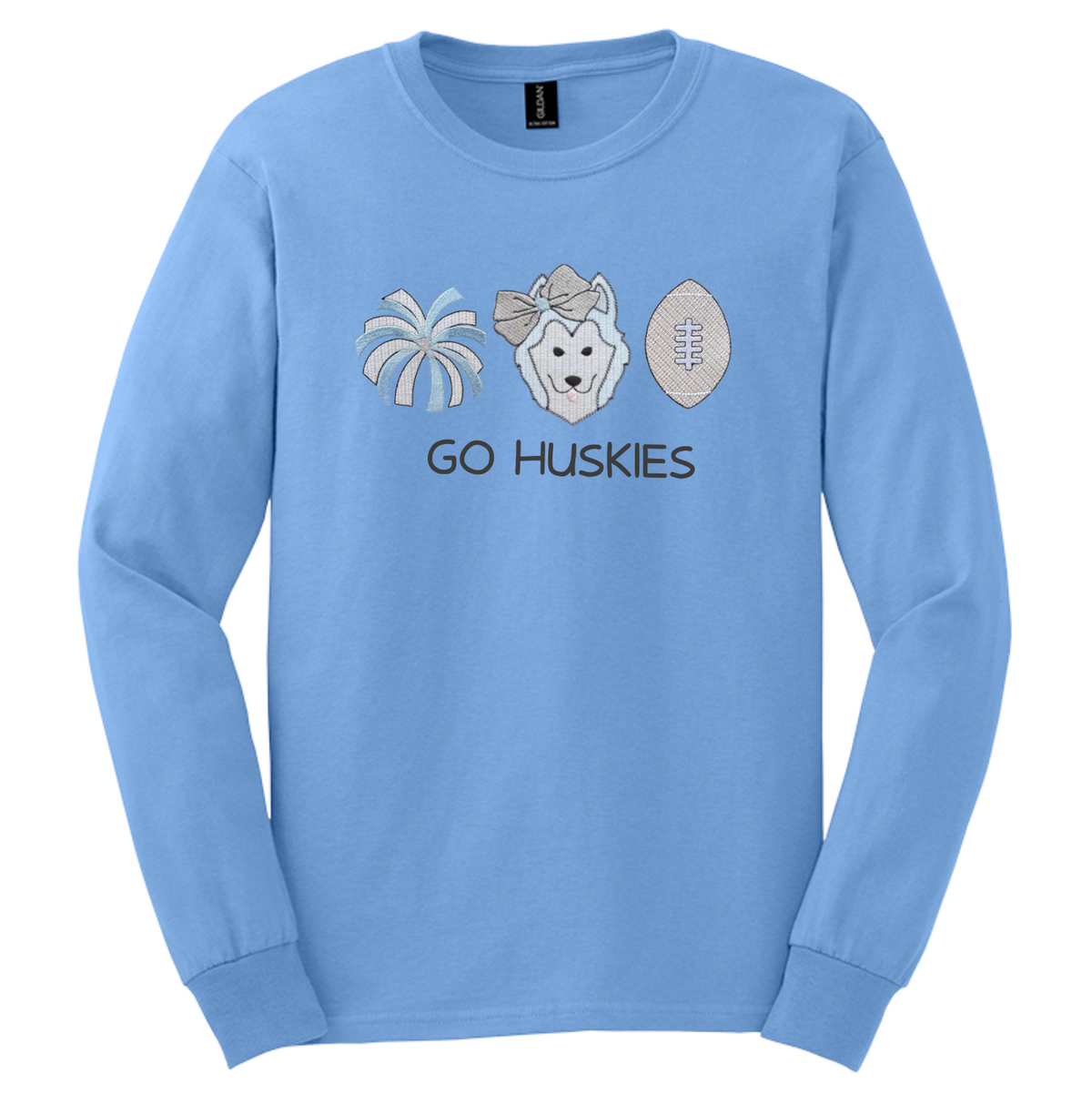 Embroidered Adult Husky Football Cheer