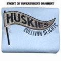 Embroidered Huskies Pennant Flag With Bow