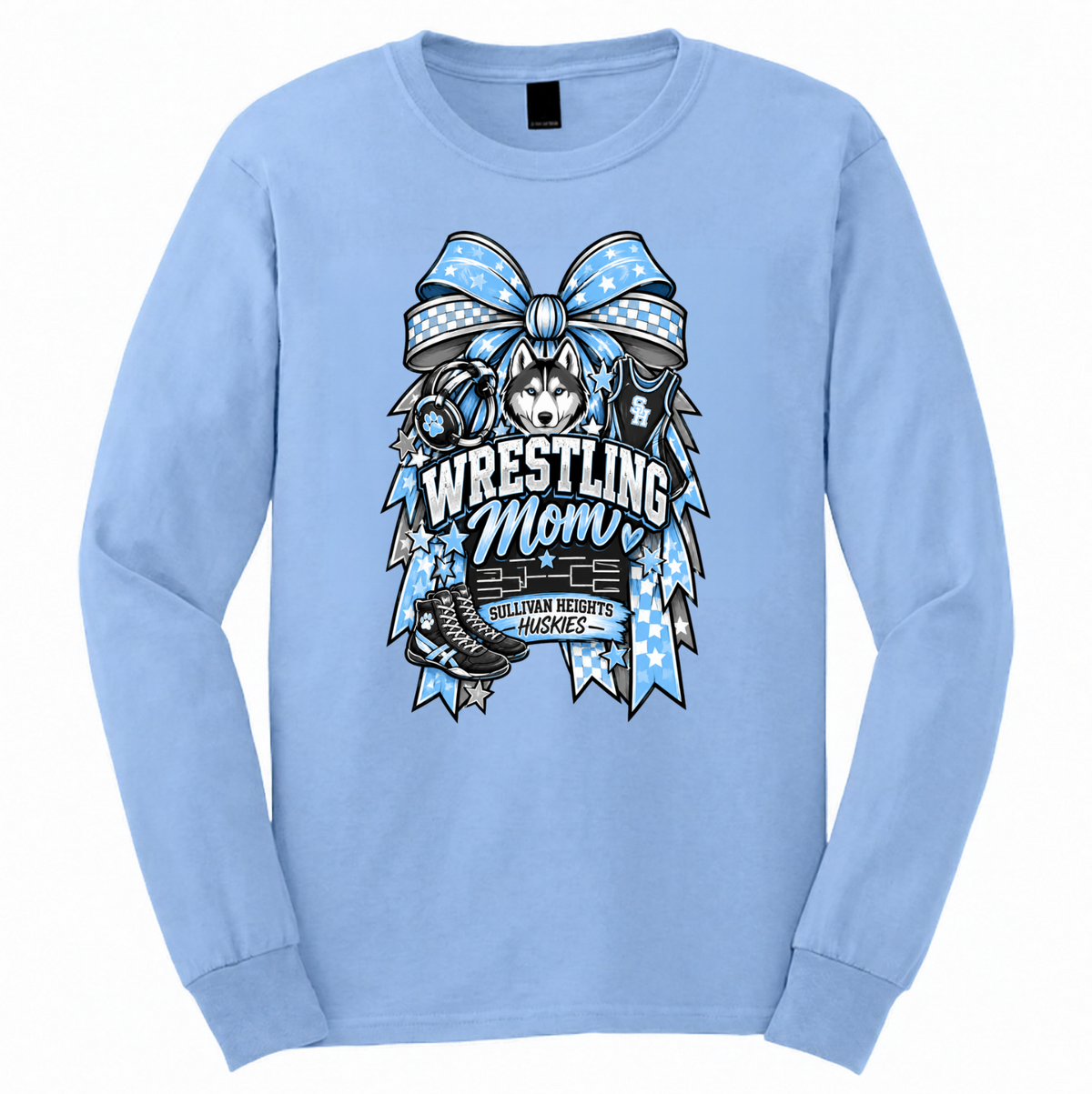 Husky Wrestling Mom Bow