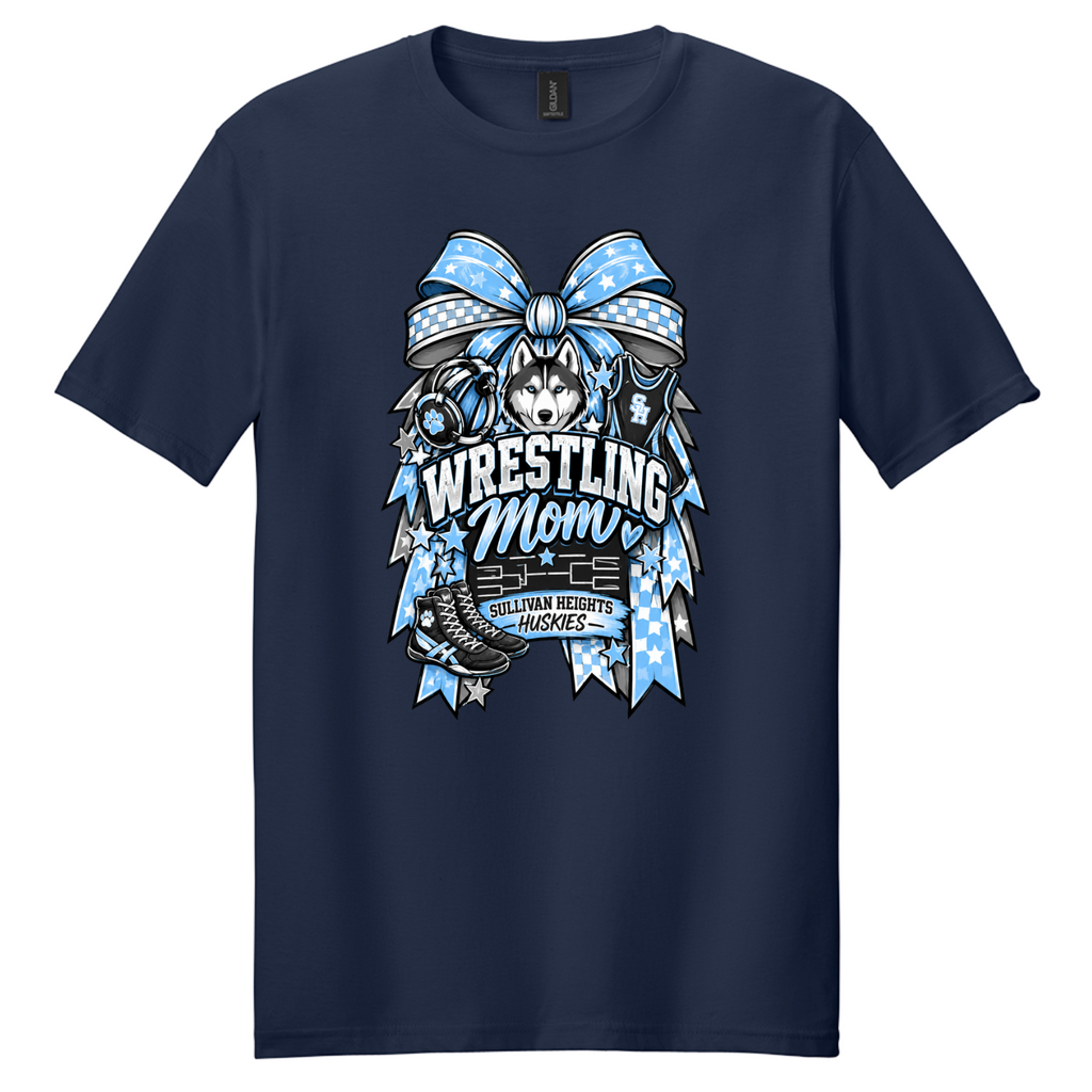 Husky Wrestling Mom Bow
