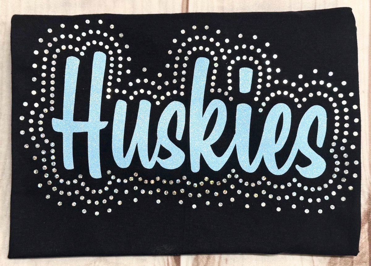 Huskies Holographic Spangles Toddler & Girls Ruffle Shirt