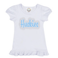 Huskies Holographic Spangles Toddler & Girls Ruffle Shirt