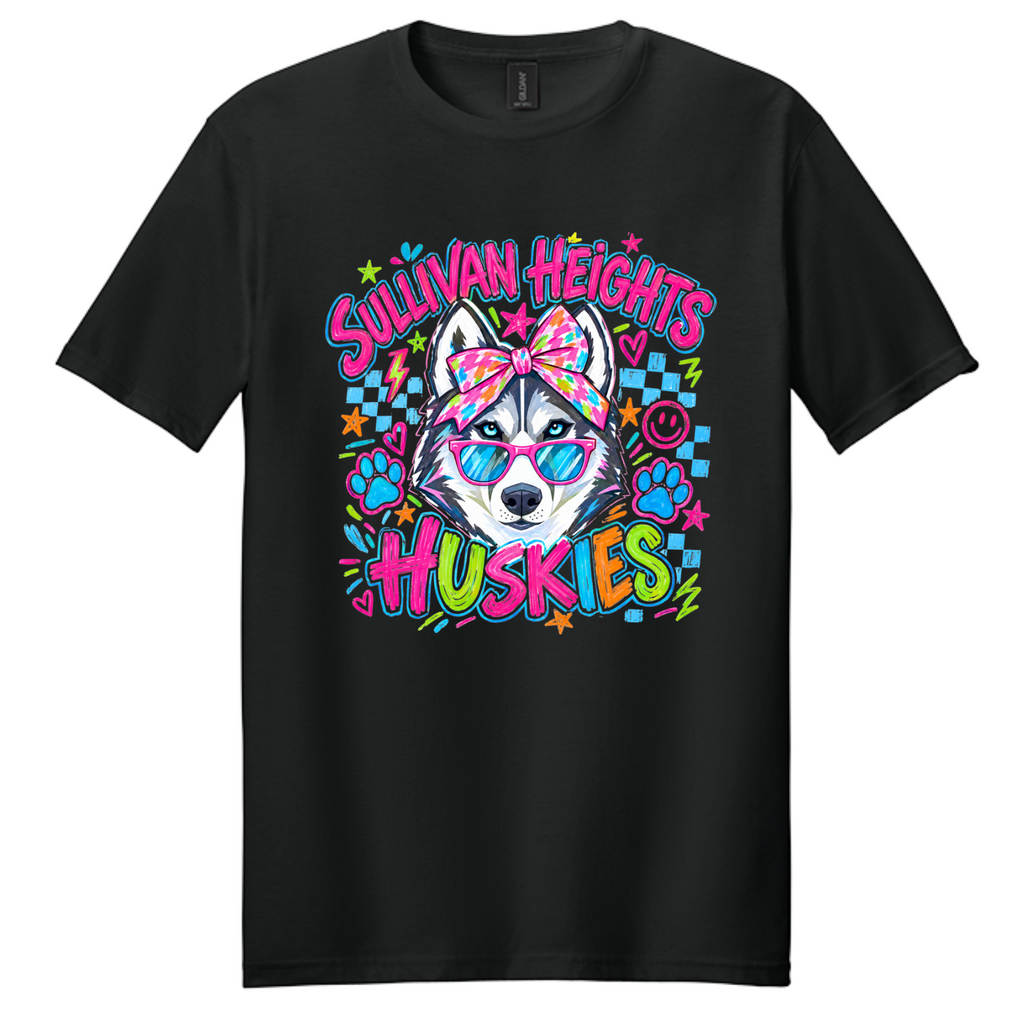 Huskies Preppy Neon Doodles