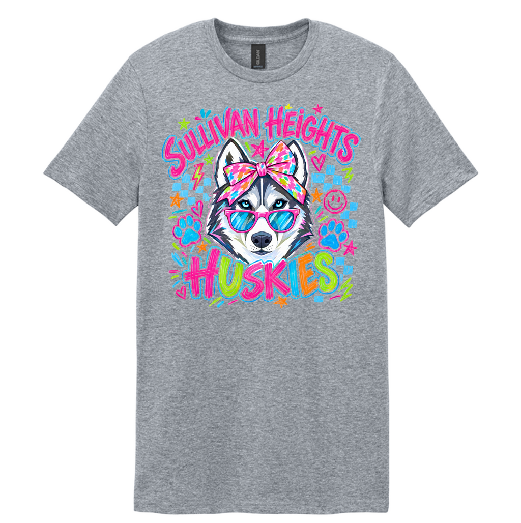 Huskies Preppy Neon Doodles