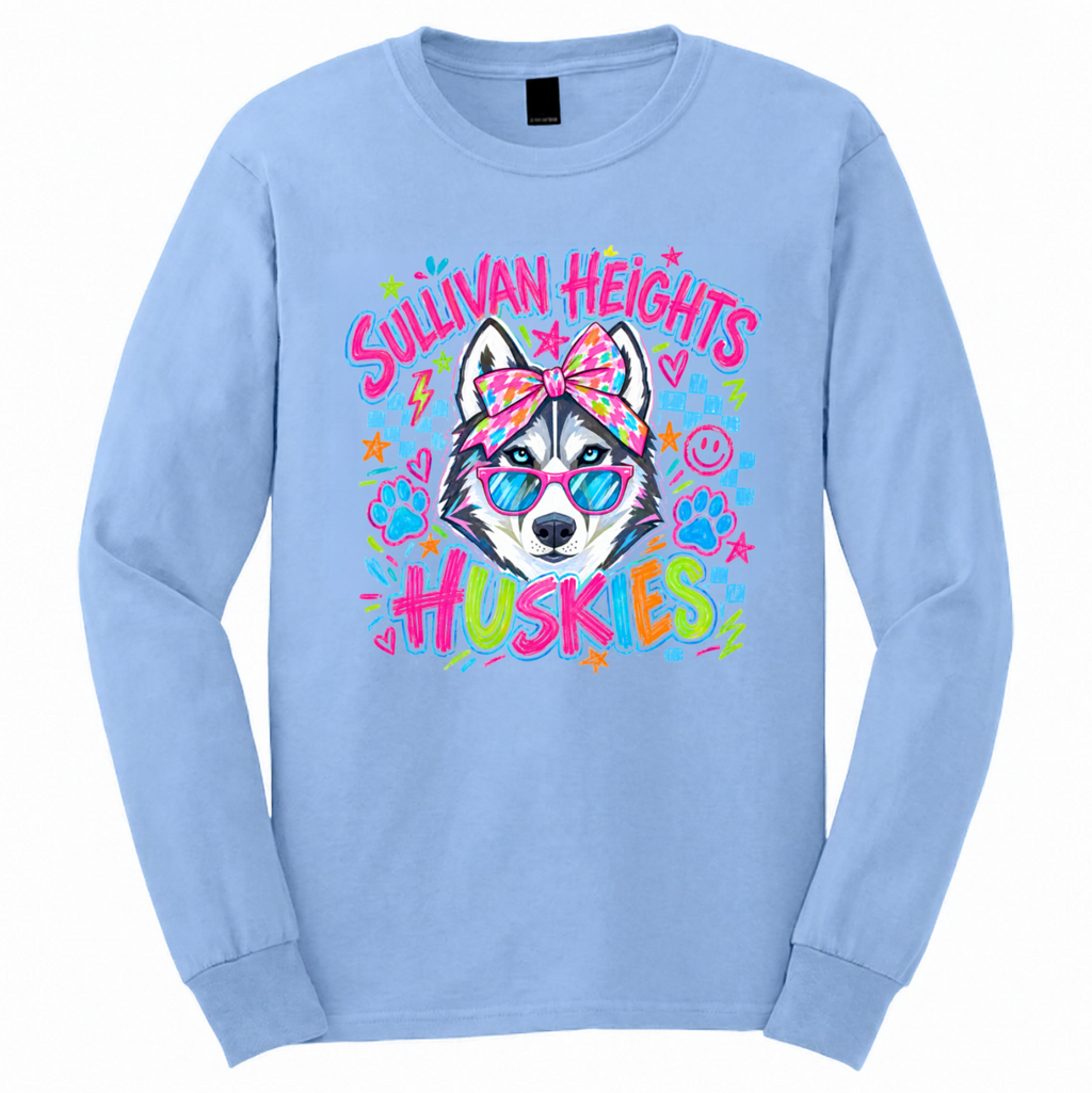 Huskies Preppy Neon Doodles